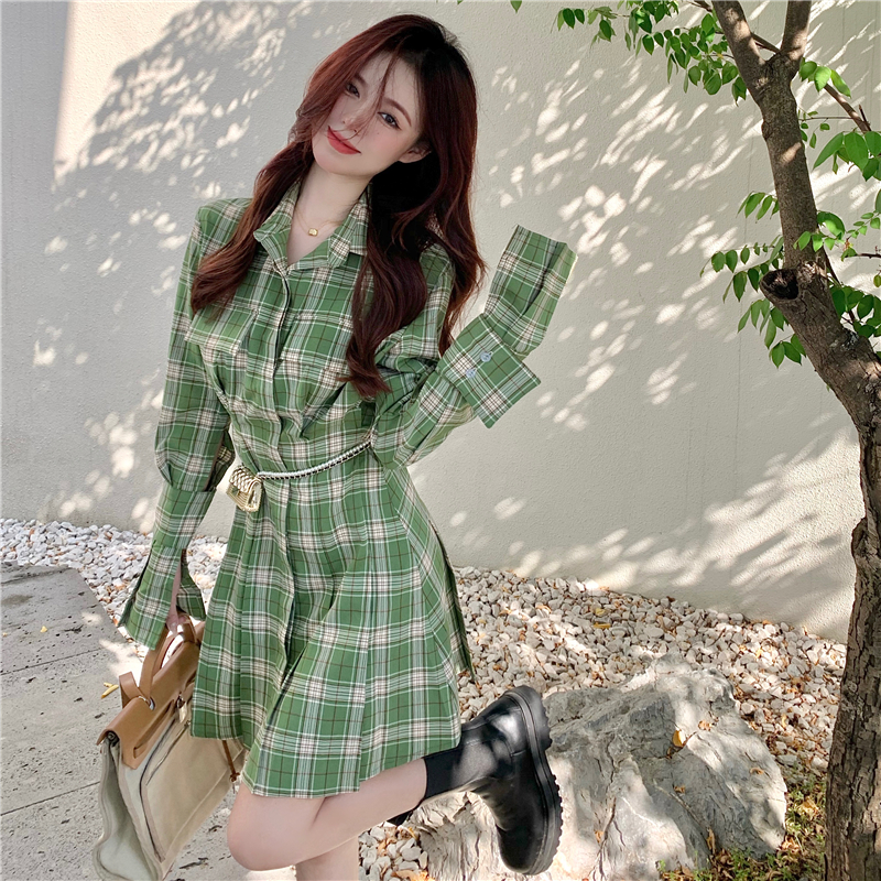 프렌치 체크무늬 원피스