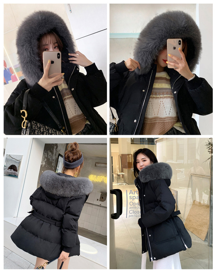 두툼한 심플 모피 패딩