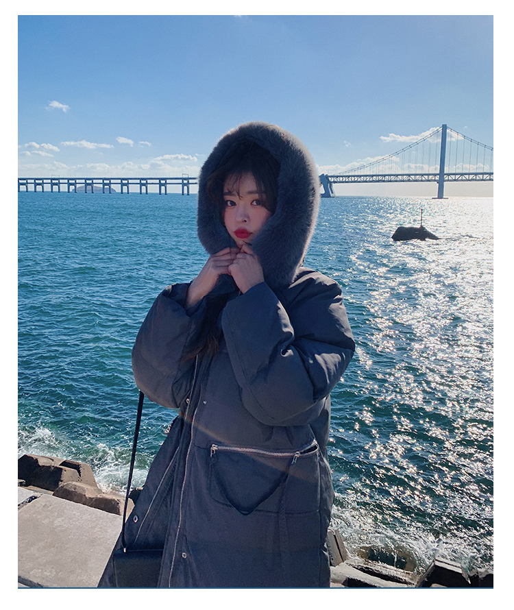 빵빵한 데일리 후드 롱패딩