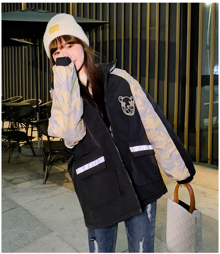 곰돌이 포켓 스티칭 점퍼