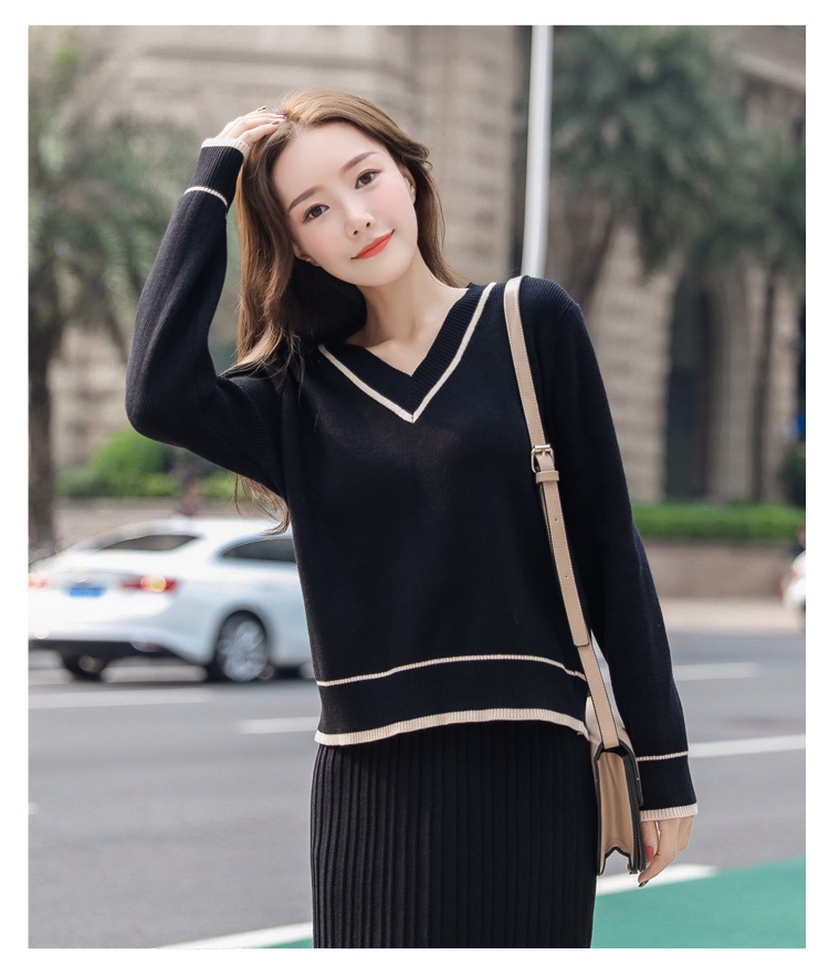 심플한 홍콩 슬림 골지 니트 세트