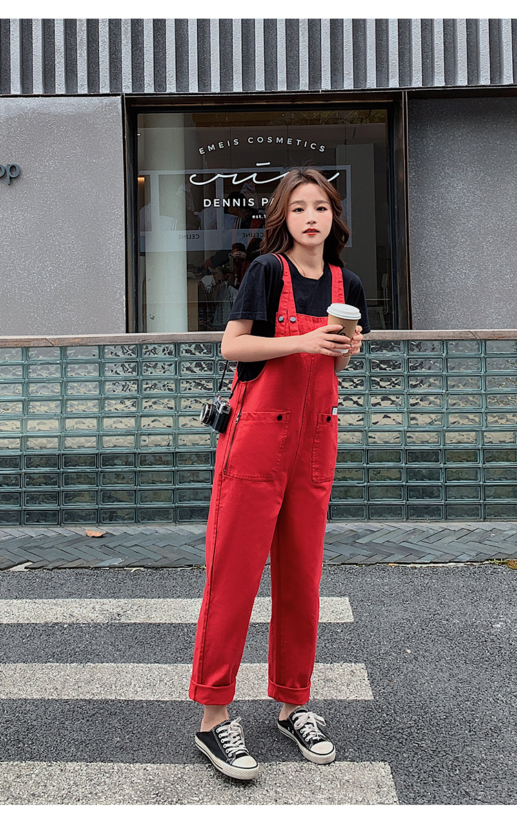 심플 귀여운 멜빵바지